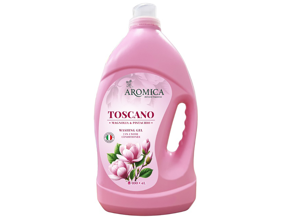 ГЕЛЬ ДЛЯ ПРАННЯ AROMICA TOSCANO MAGNOLIA&PISTACHIO ДЛЯ БІЛИХ ТА КОЛЬОРОВИХ РЕЧЕЙ, 4Л